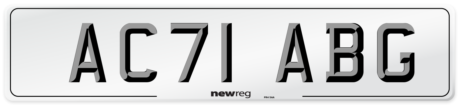 AC71 ABG Number Plate from New Reg